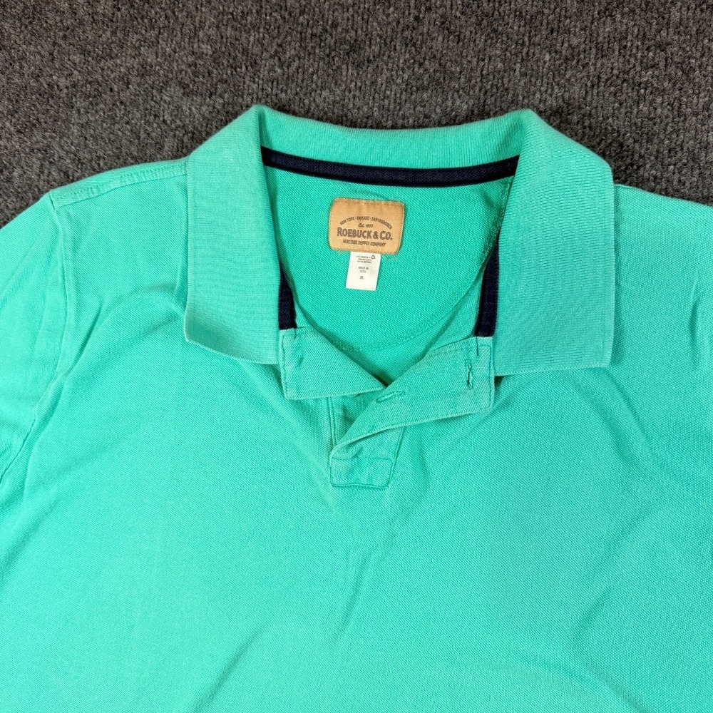 Roebuck & Co. Polo Shirt Men's XL Green‎ Cotton Golf Tennis Sports Casual Summer